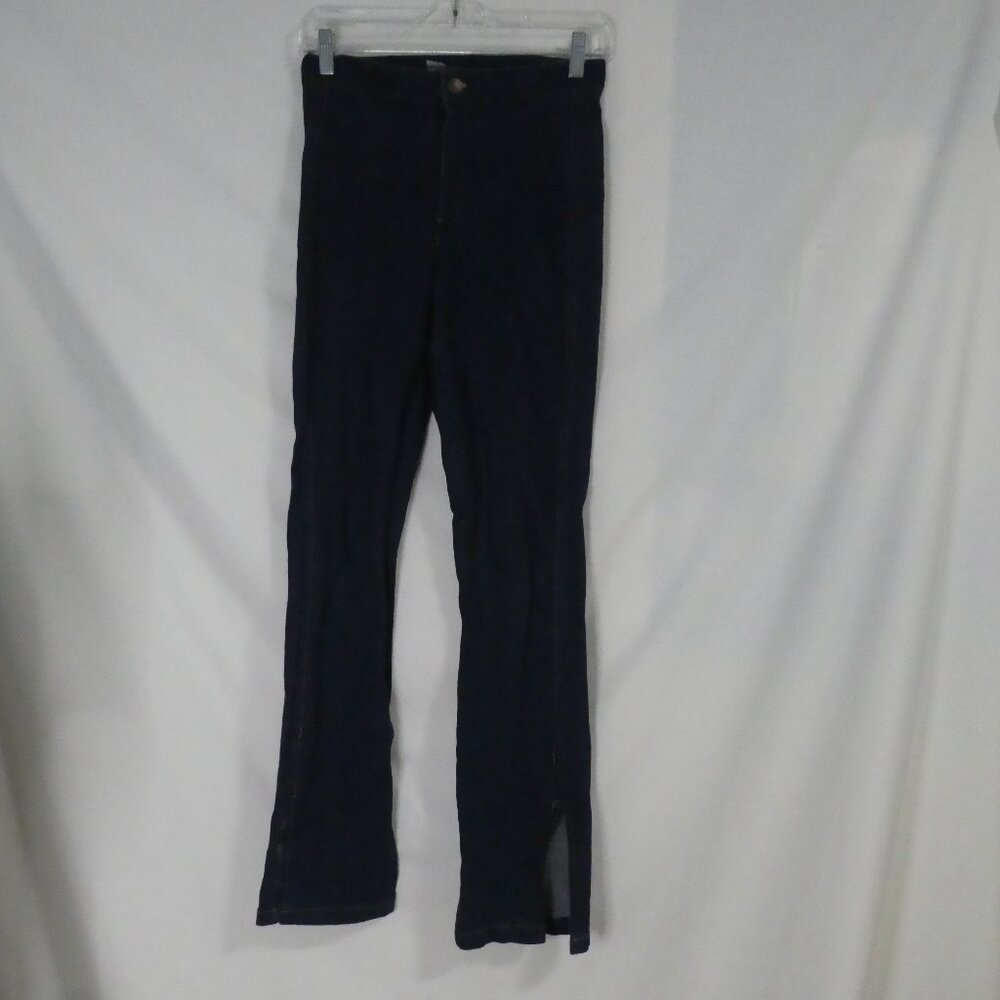 DYNAMITE | size 7 | Dark Blue Denim | Slit Bottoms | Made In Canada